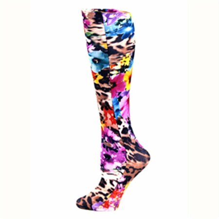 CELESTE STEIN CMPS2 Leopard Flowers Therapeutic Compression Sock Celeste-Stein-CMPS2-1940